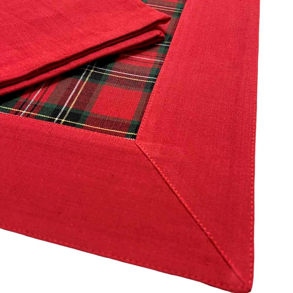 Tovaglietta Americana Check Tartan rosso Personalizzata