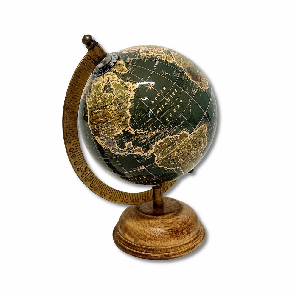 Mappamondo Lucido grigio H 22 cm