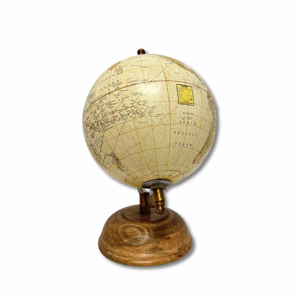 Mappamondo Opaco beige H 22 cm