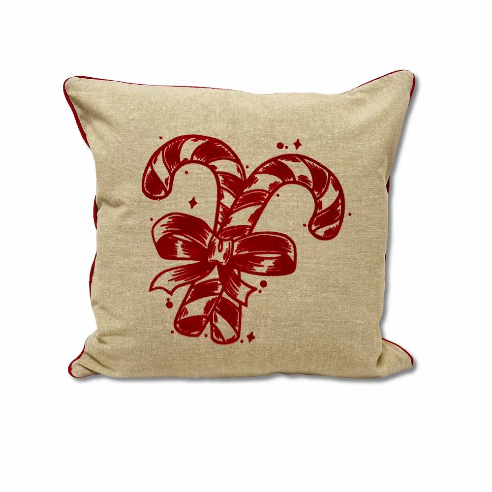 Federa cuscino 45 x 45 Flock Bastoncini di zucchero