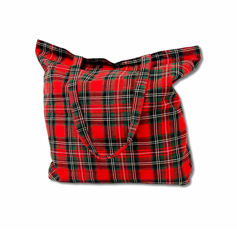 Borsa Check Tartan rosso Personalizzata
