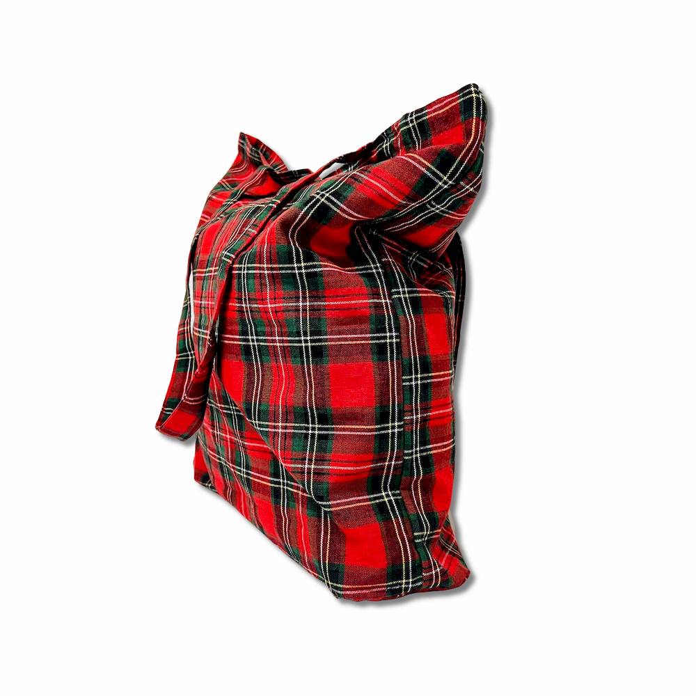 Borsa Check Tartan rosso Personalizzata