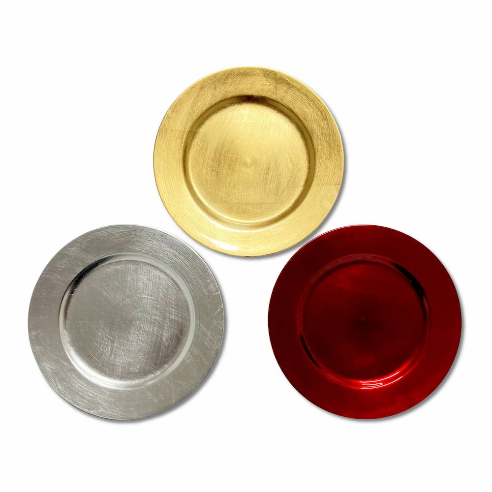 Sottopiatto Foglia oro Argento 33 cm