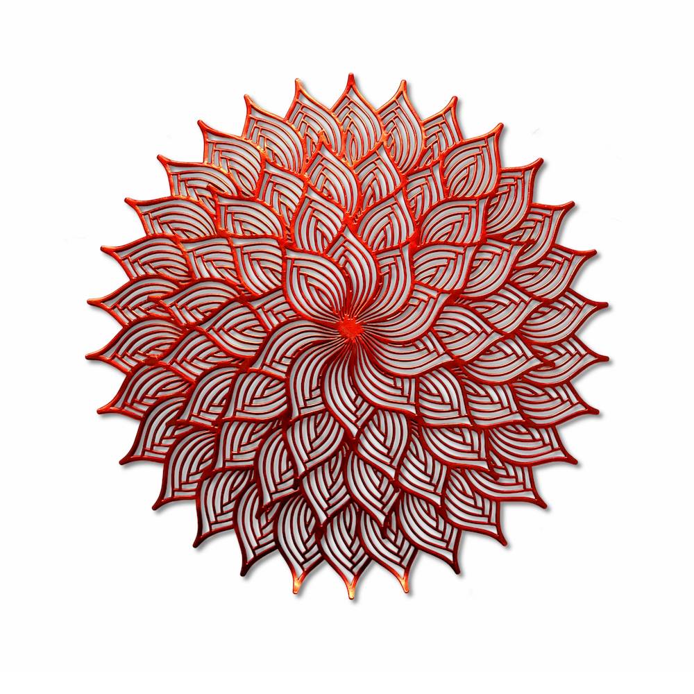 Sottopiatto oro in pvc diamantato Arabesco rosso