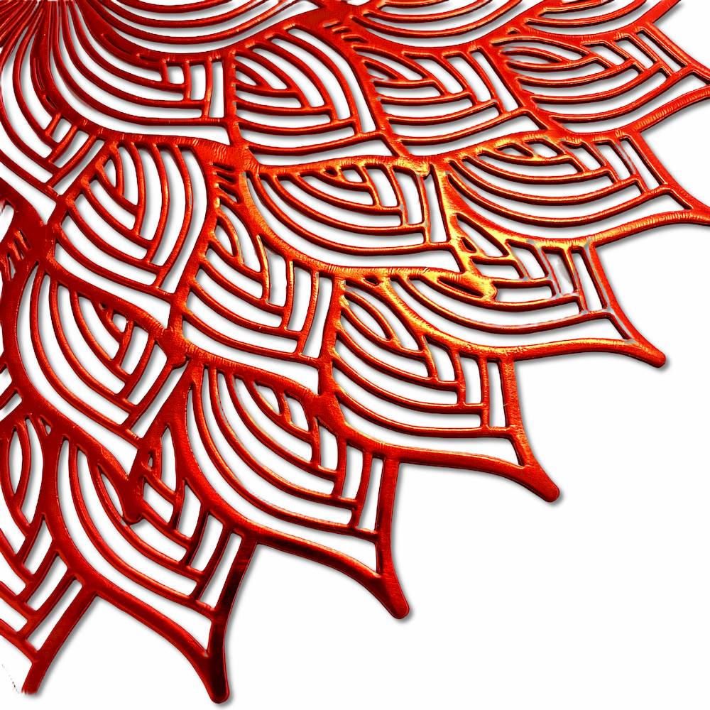 Sottopiatto oro in pvc diamantato Arabesco rosso