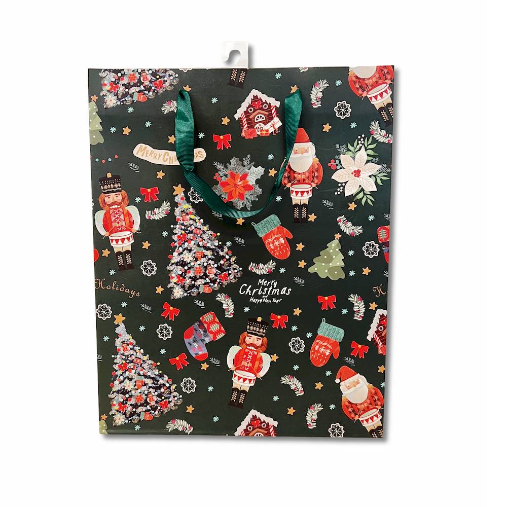 Sacchetto regalo Giocattoli verde H 32 x 26 soffietto 13 cm