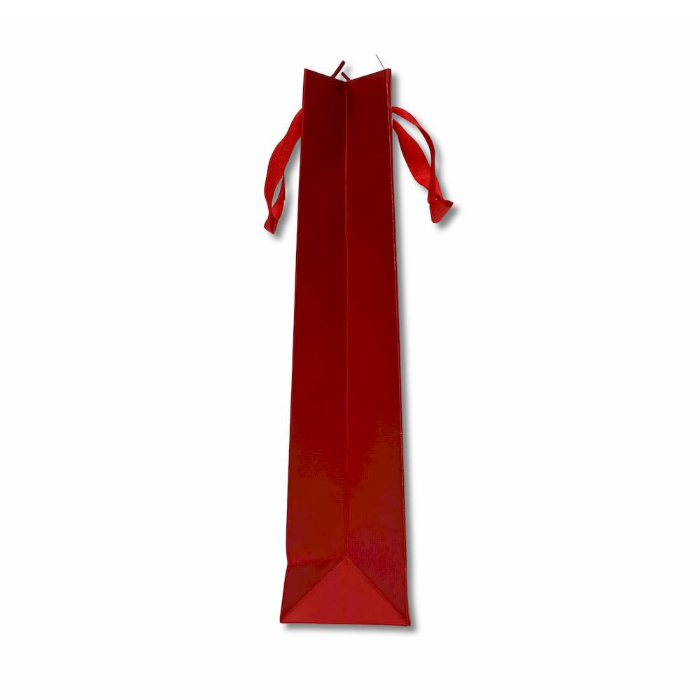 Sacchetto regalo per Bottiglia Rosso H 38 x 13 soffietto 9.5 cm