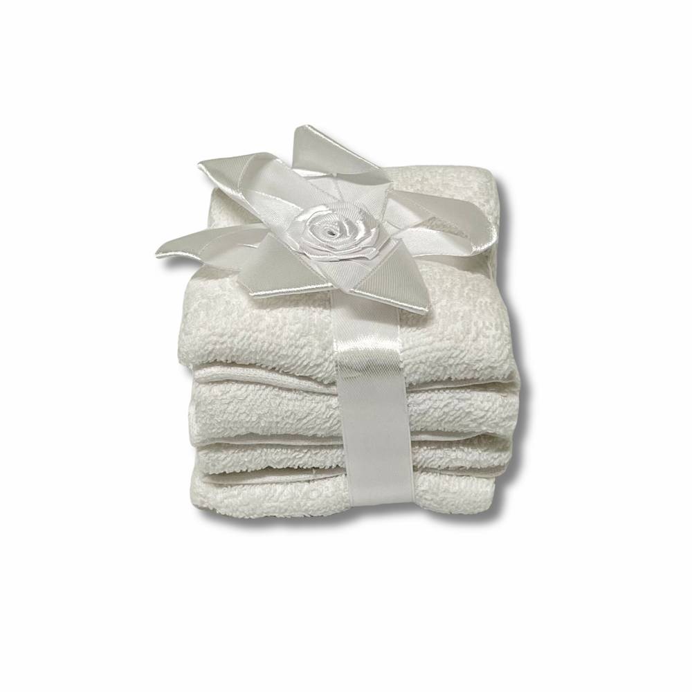 Set 4 lavette Flan fiocco bianco