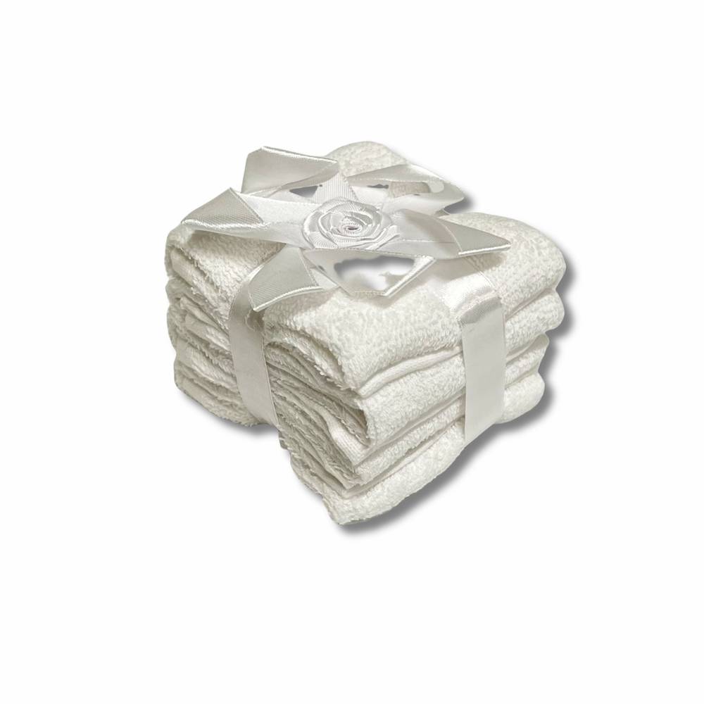 Set 4 lavette Flan fiocco bianco