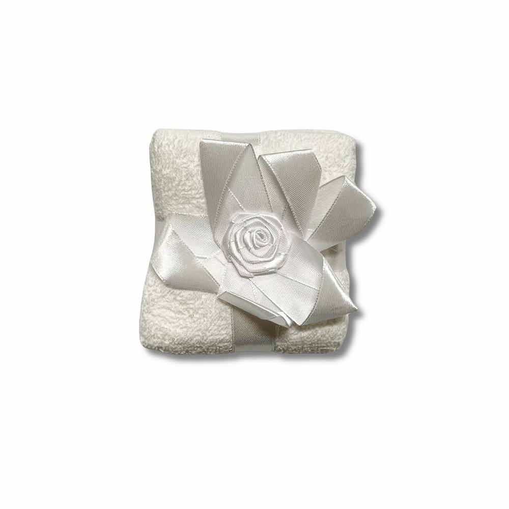 Set 4 lavette Flan fiocco bianco