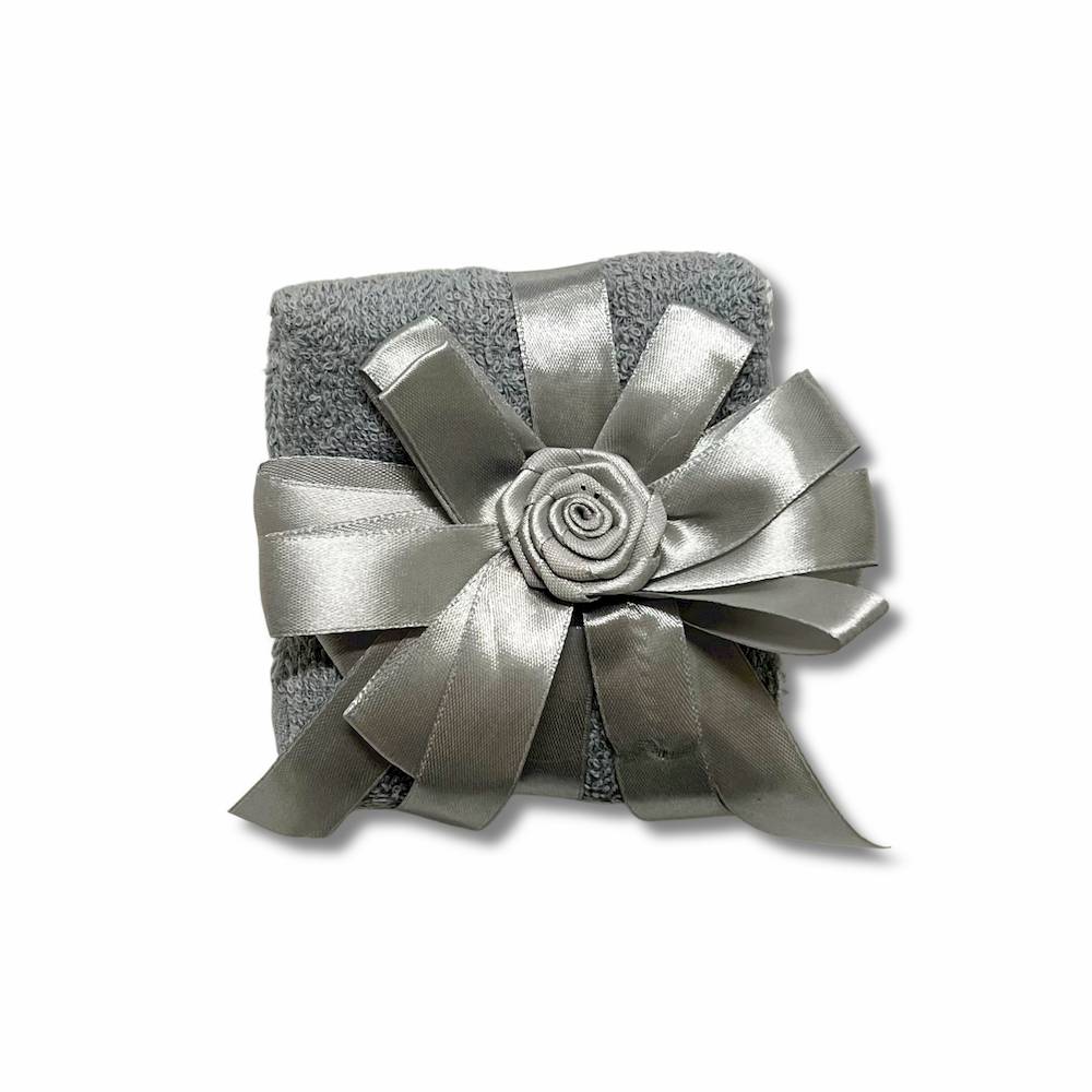 Set 4 lavette Flan fiocco grigio scuro