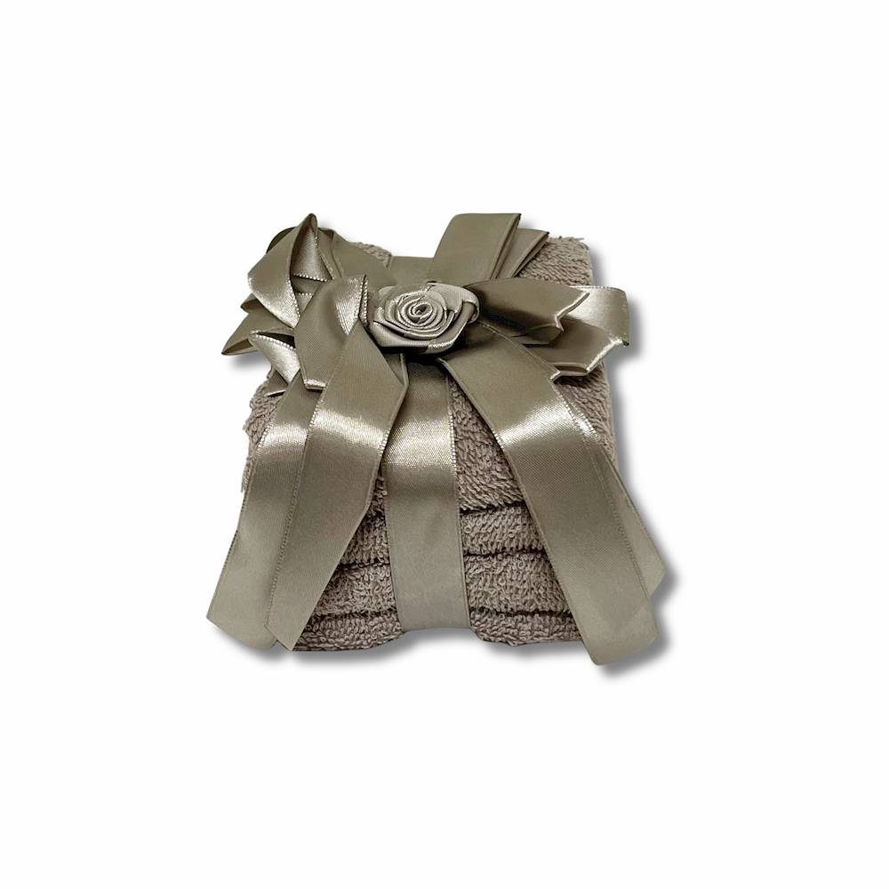 Set 4 lavette Flan fiocco tortora