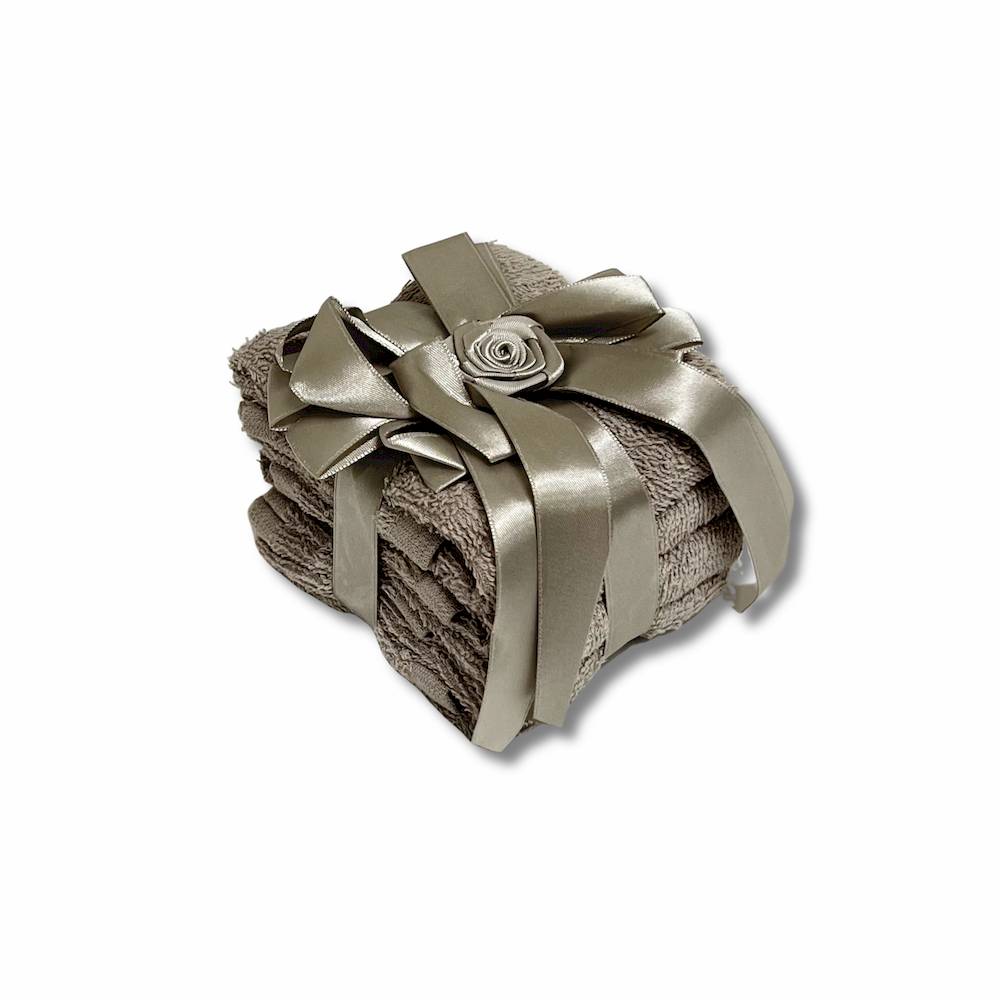 Set 4 lavette Flan fiocco tortora