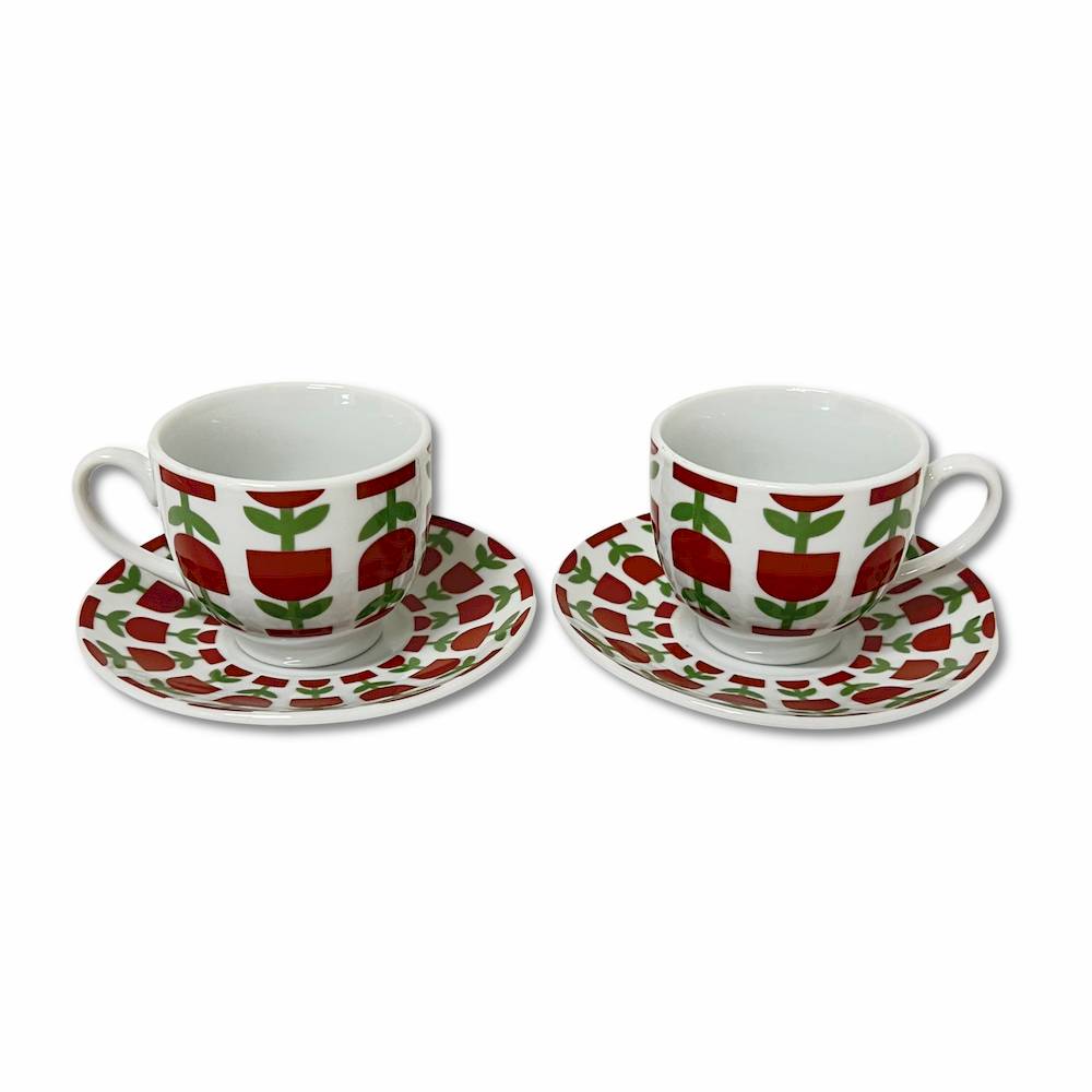 Set 6 Tazzine con piattino minimal anni 80
