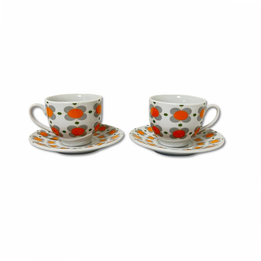 Set 6 Tazzine con piattino minimal anni 80