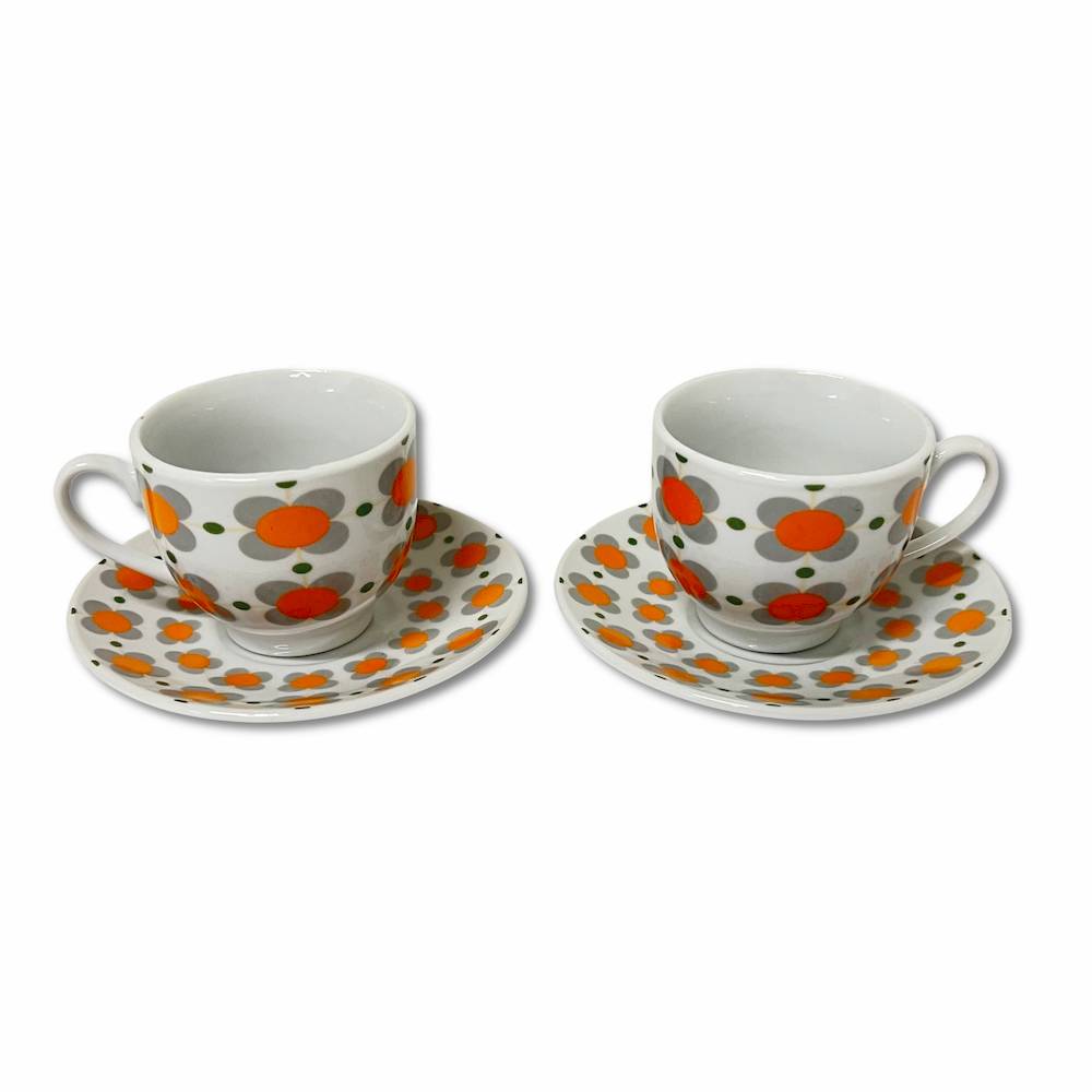 Set 6 Tazzine con piattino minimal anni 80