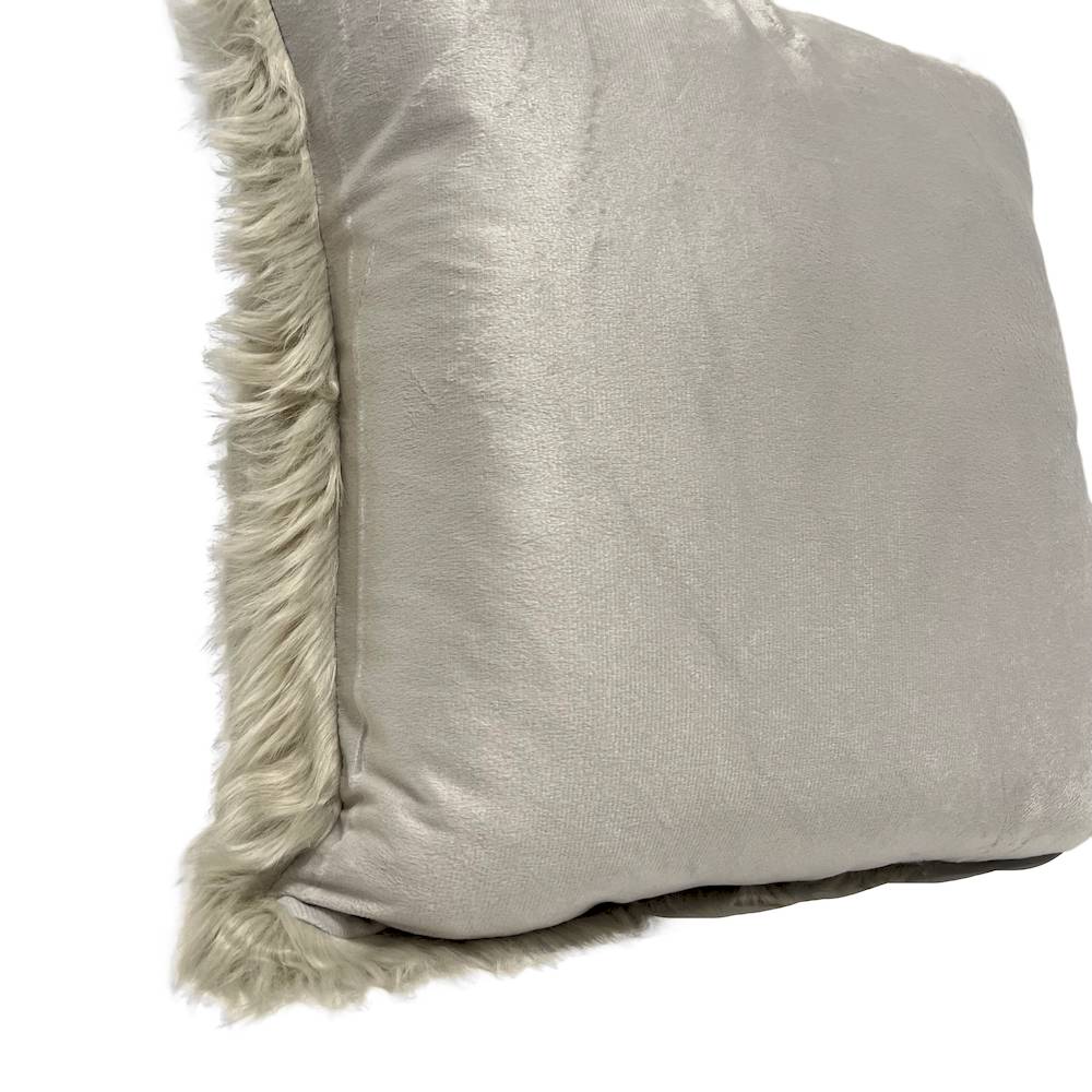 Federa cuscino 50 x 50 Stoccolma pelliccia grigia