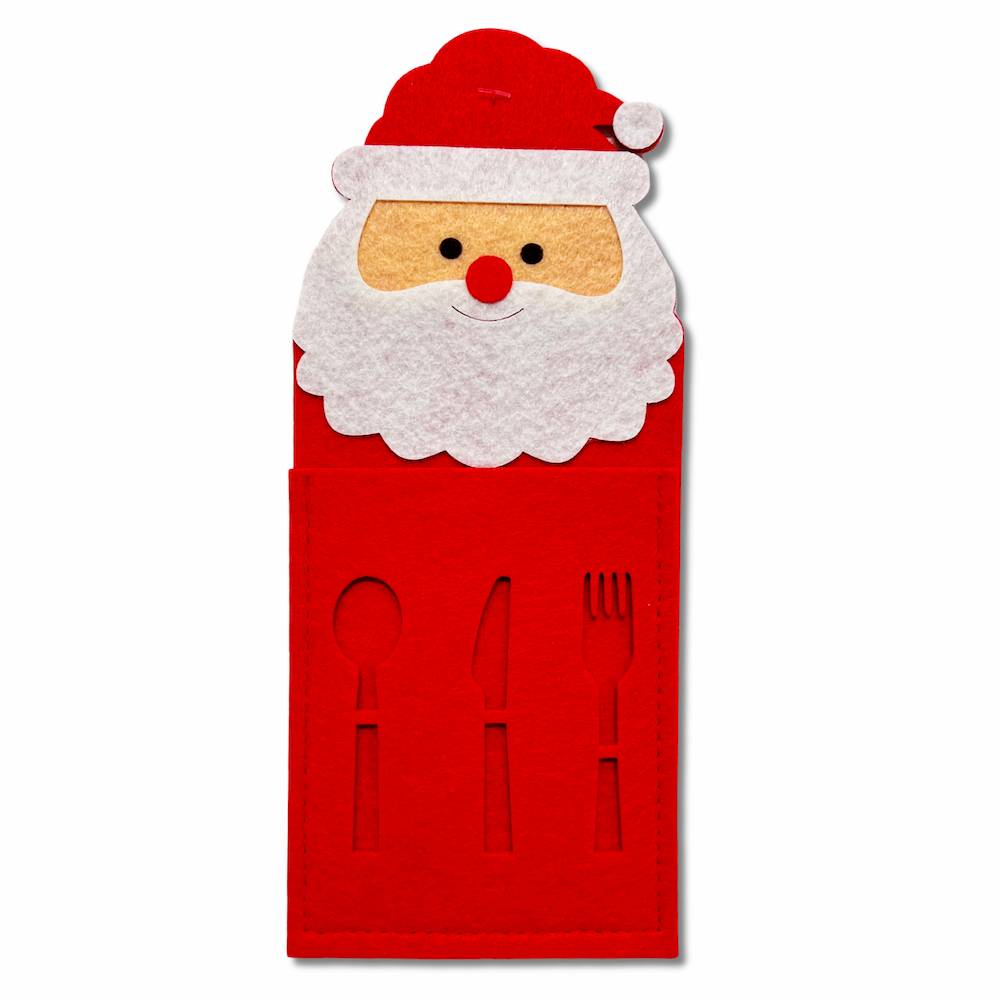 Portaposate in pannolencio Intagliato Testa Babbo Natale