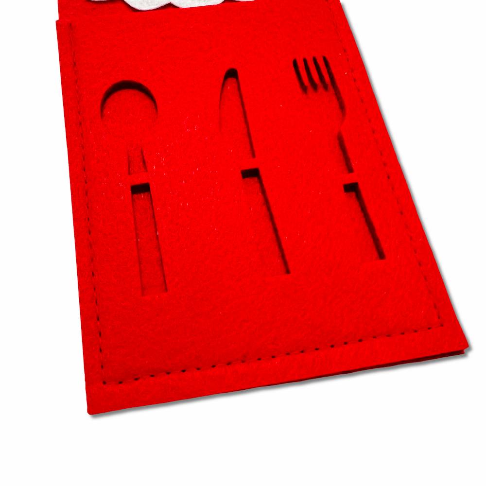 Portaposate in pannolencio Intagliato Testa Babbo Natale