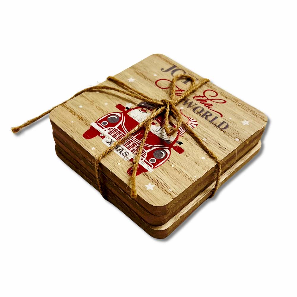 Set 6 sottobicchieri natalizi in legno