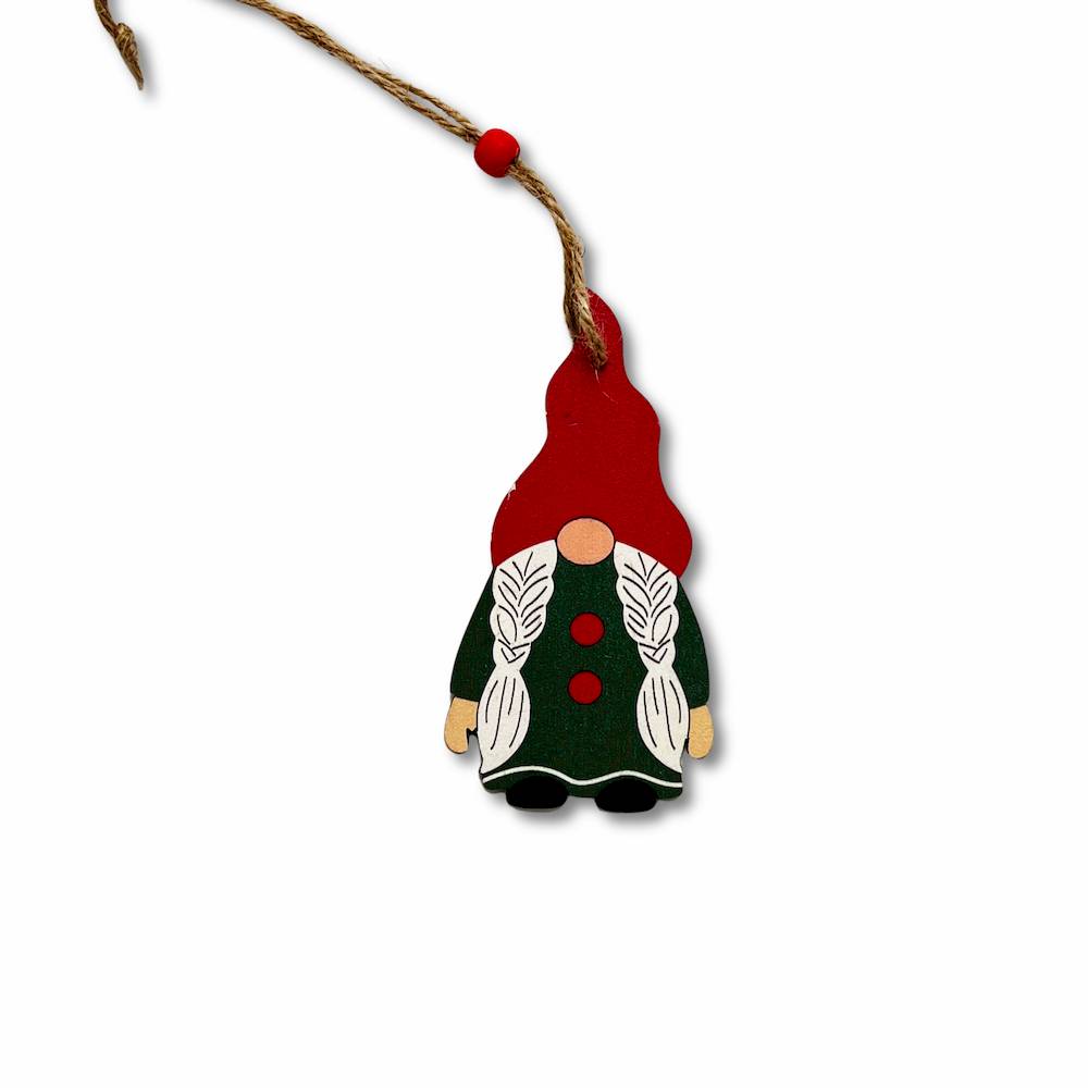 Addobbo gnometta cappello a punta 8 x 12 cm