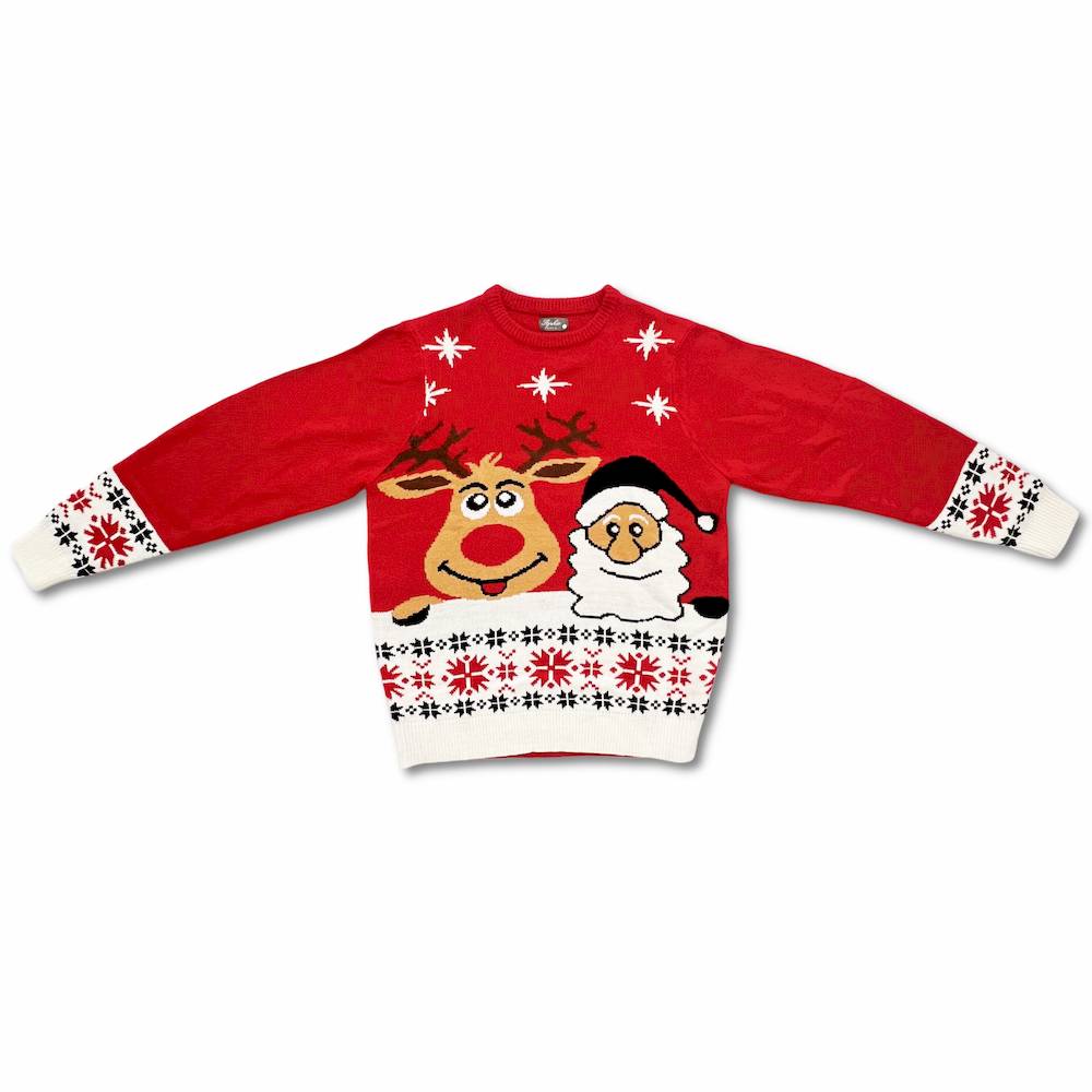 Maglione natalizio Rudolf e babbo rosso
