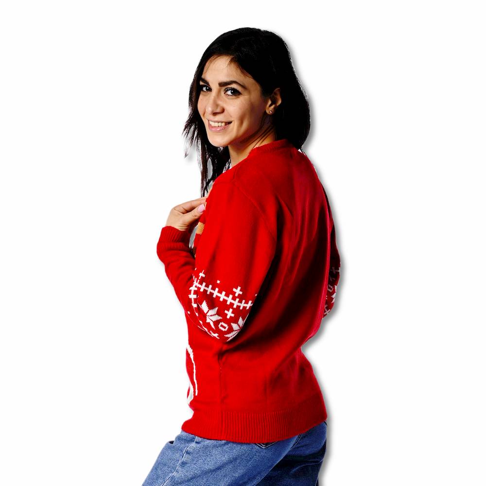 Maglione natalizio Renna Rudolf rosso