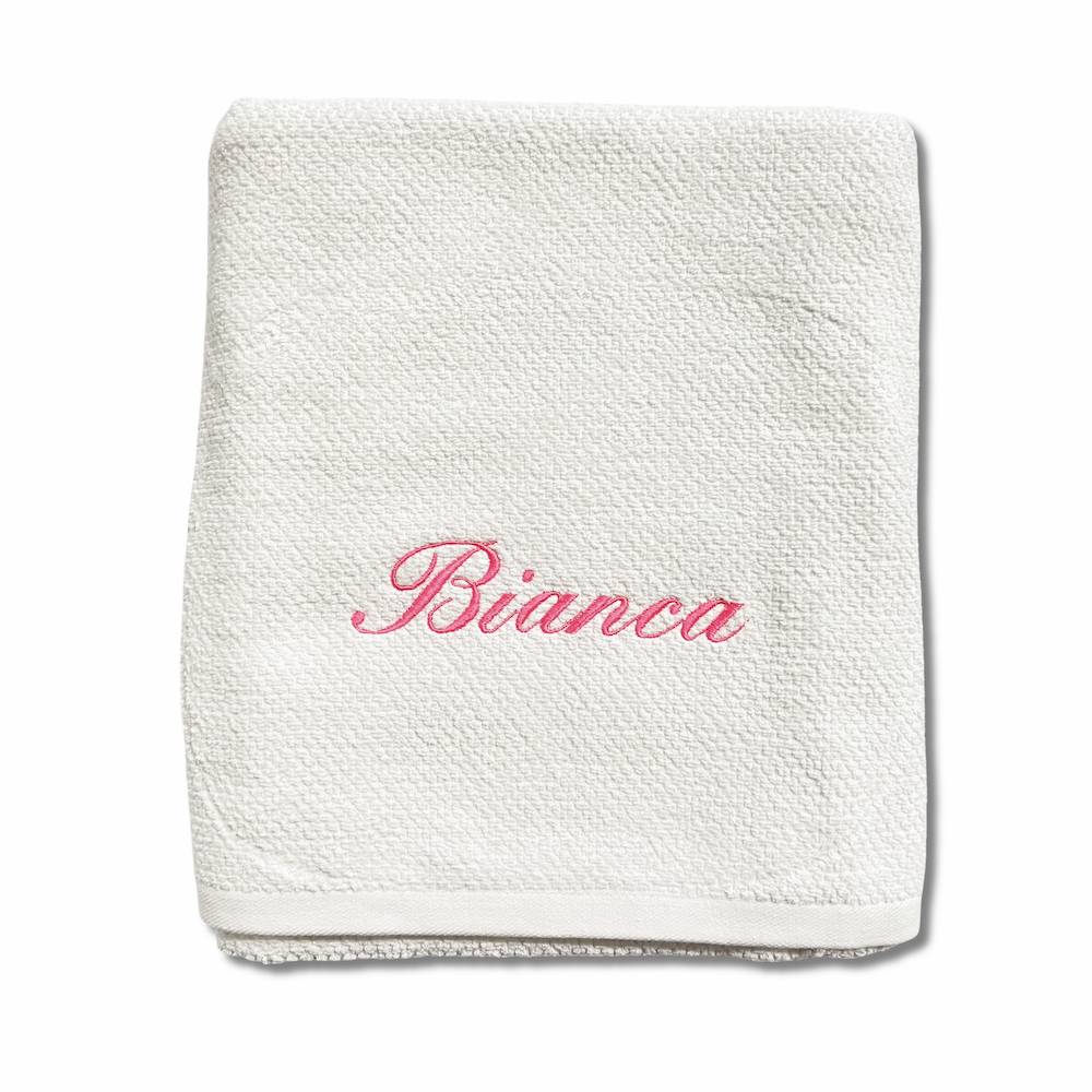 Telo bagno chicco di riso Bianco Personalizzato