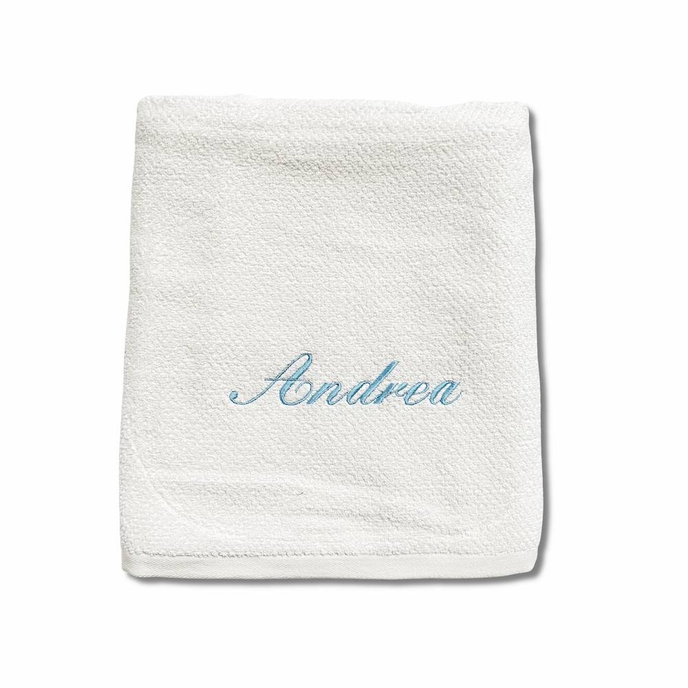 Telo bagno chicco di riso Bianco Personalizzato