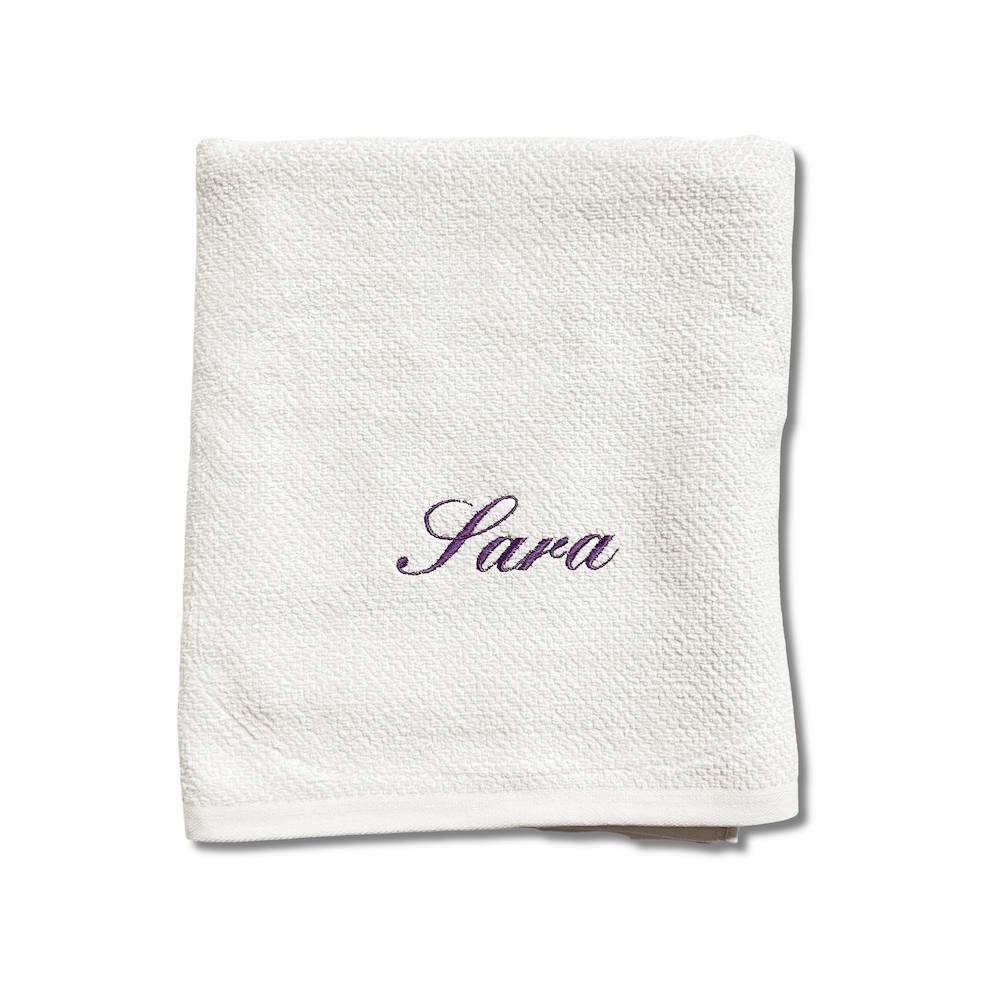 Telo bagno chicco di riso Bianco Personalizzato