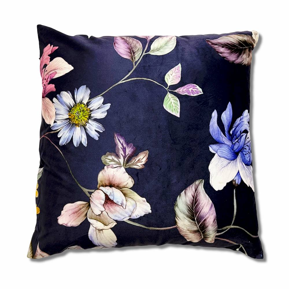 Federa cuscino Velluto Sveva Millefiori blu 50 x 50