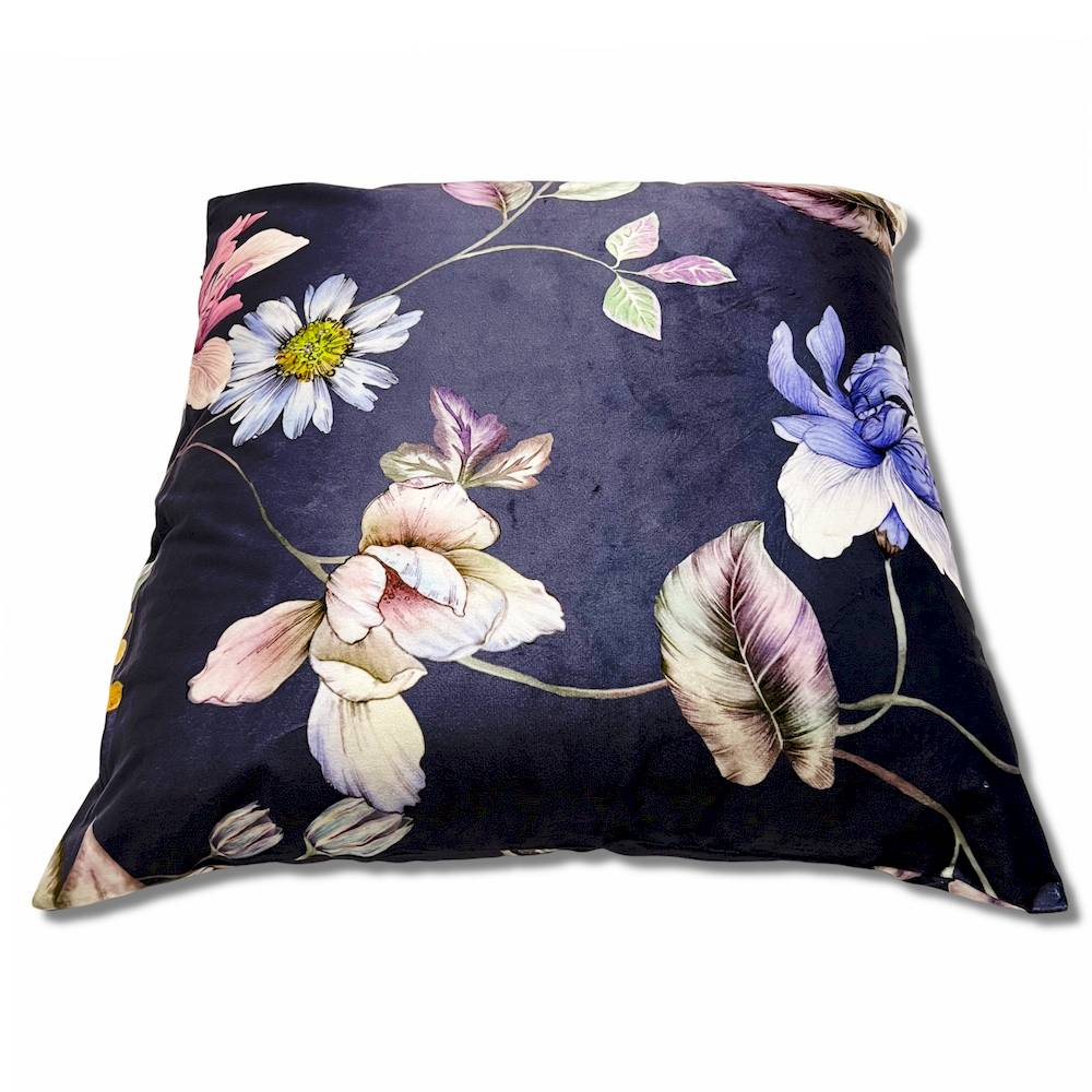Federa cuscino Velluto Sveva Millefiori blu 50 x 50