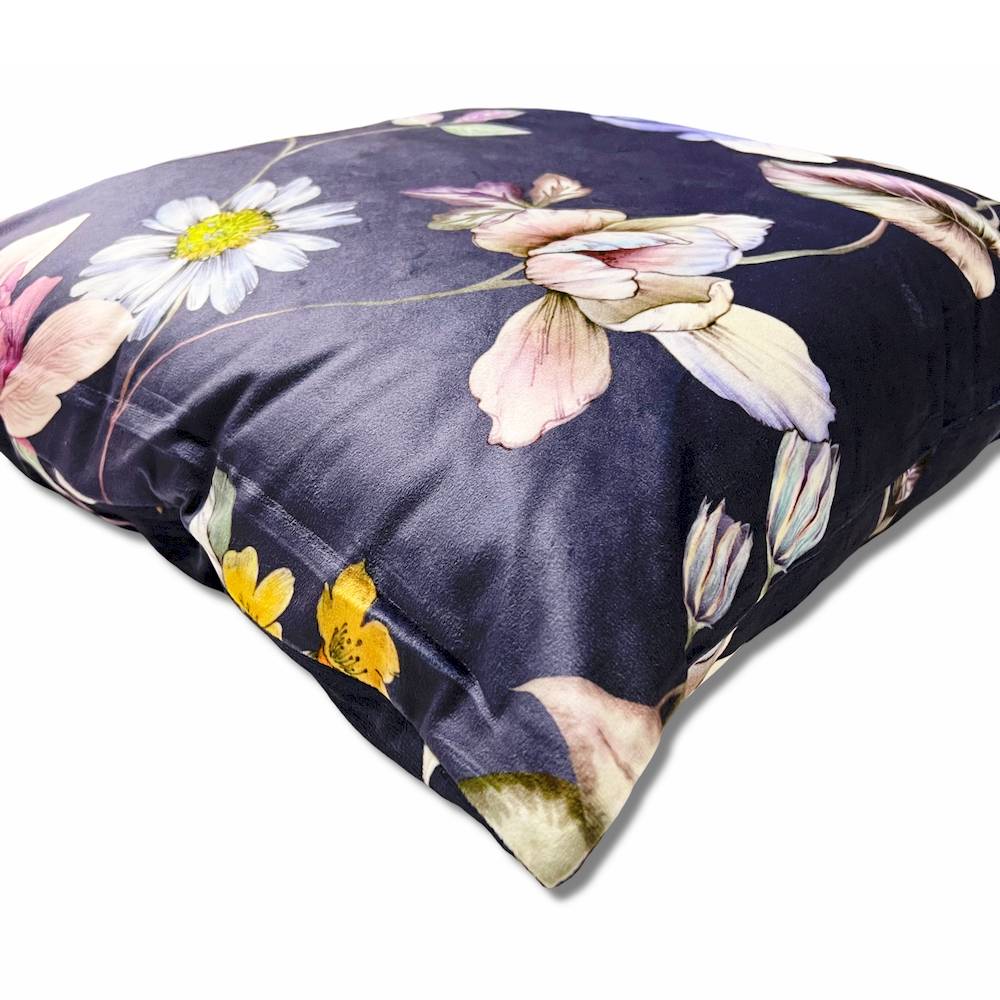 Federa cuscino Velluto Sveva Millefiori blu 50 x 50