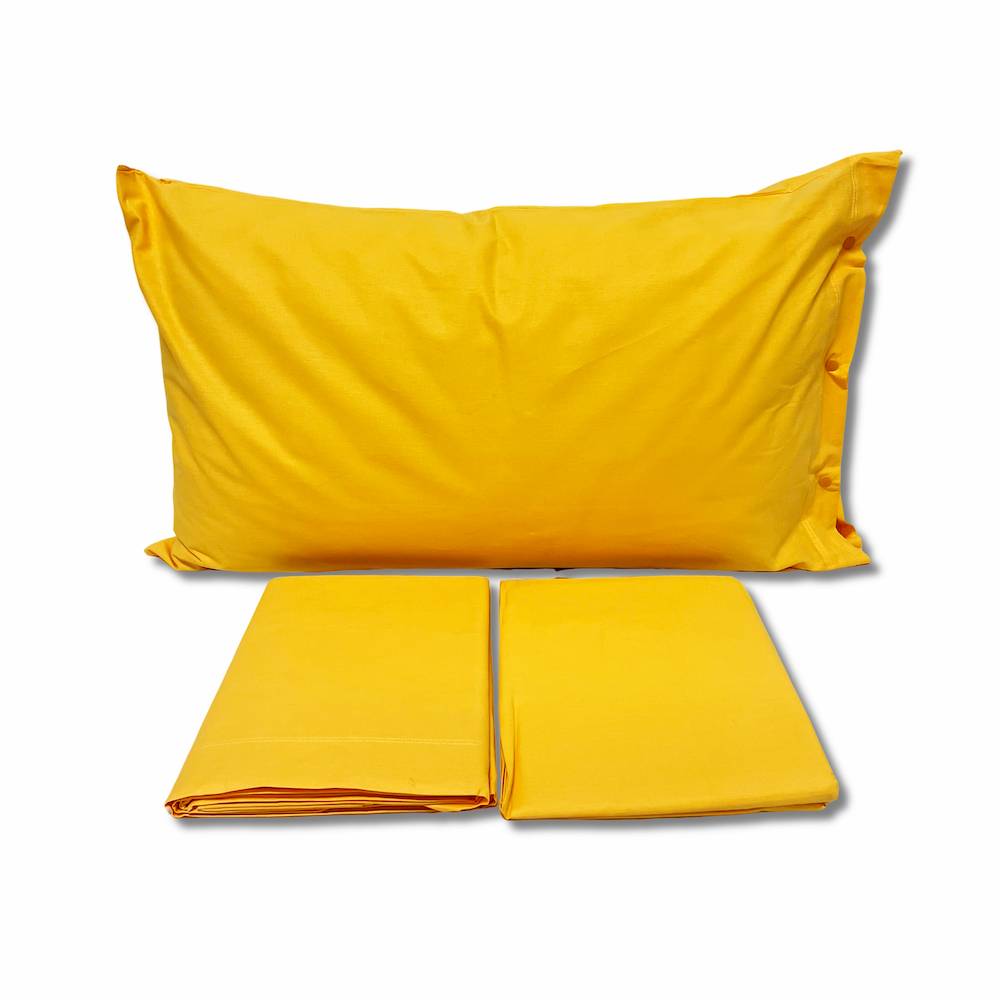 Completo Lenzuola Vaniglia Federe con bottoni Matrimoniale