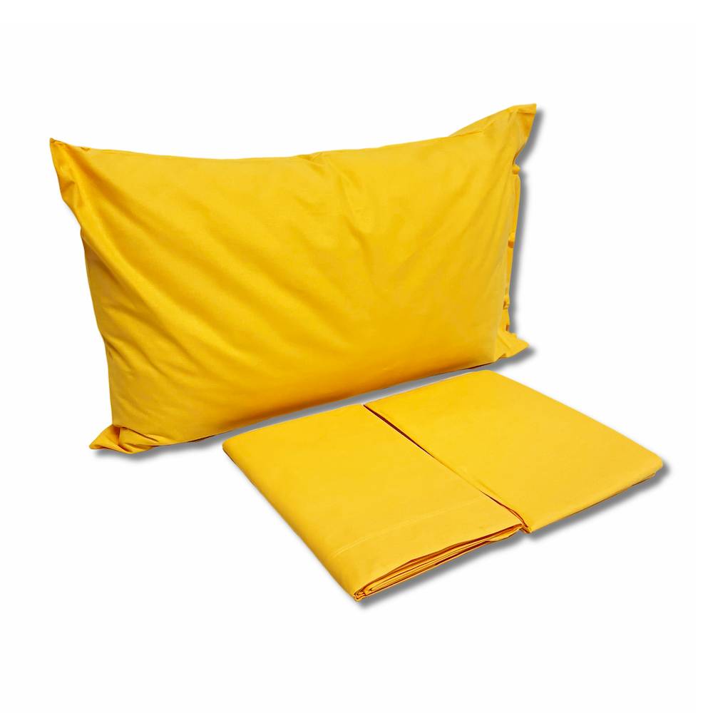 Completo Lenzuola Vaniglia Federe con bottoni Matrimoniale