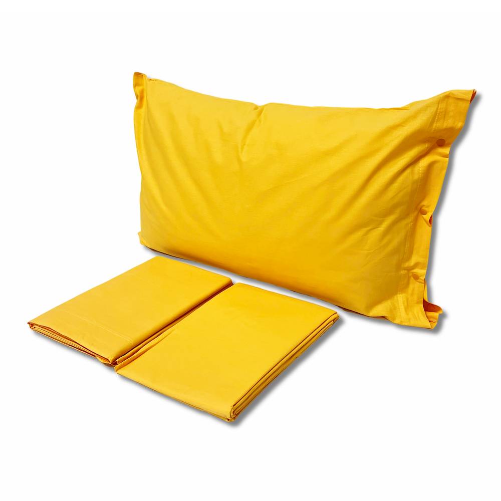 Completo Lenzuola Vaniglia Federe con bottoni Matrimoniale