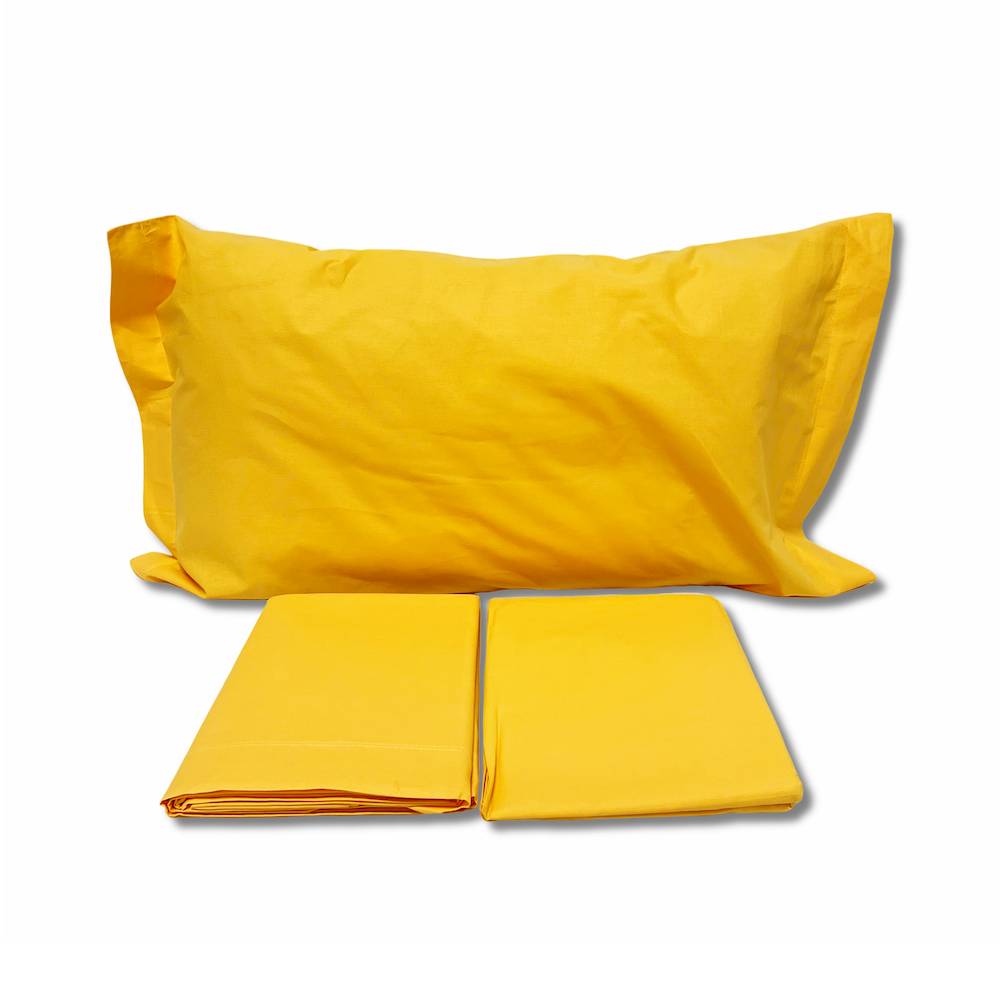 Completo Lenzuola Vaniglia Federe con volant Matrimoniale