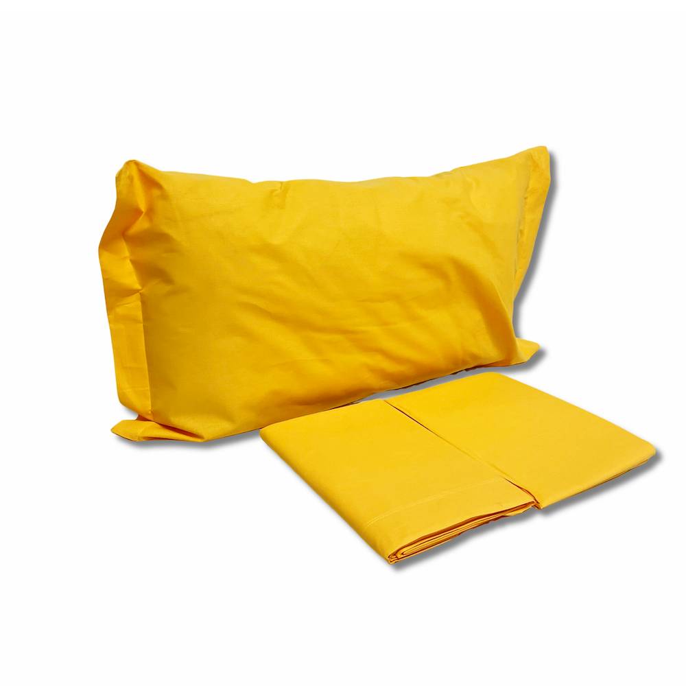 Completo Lenzuola Vaniglia Federe con volant Matrimoniale