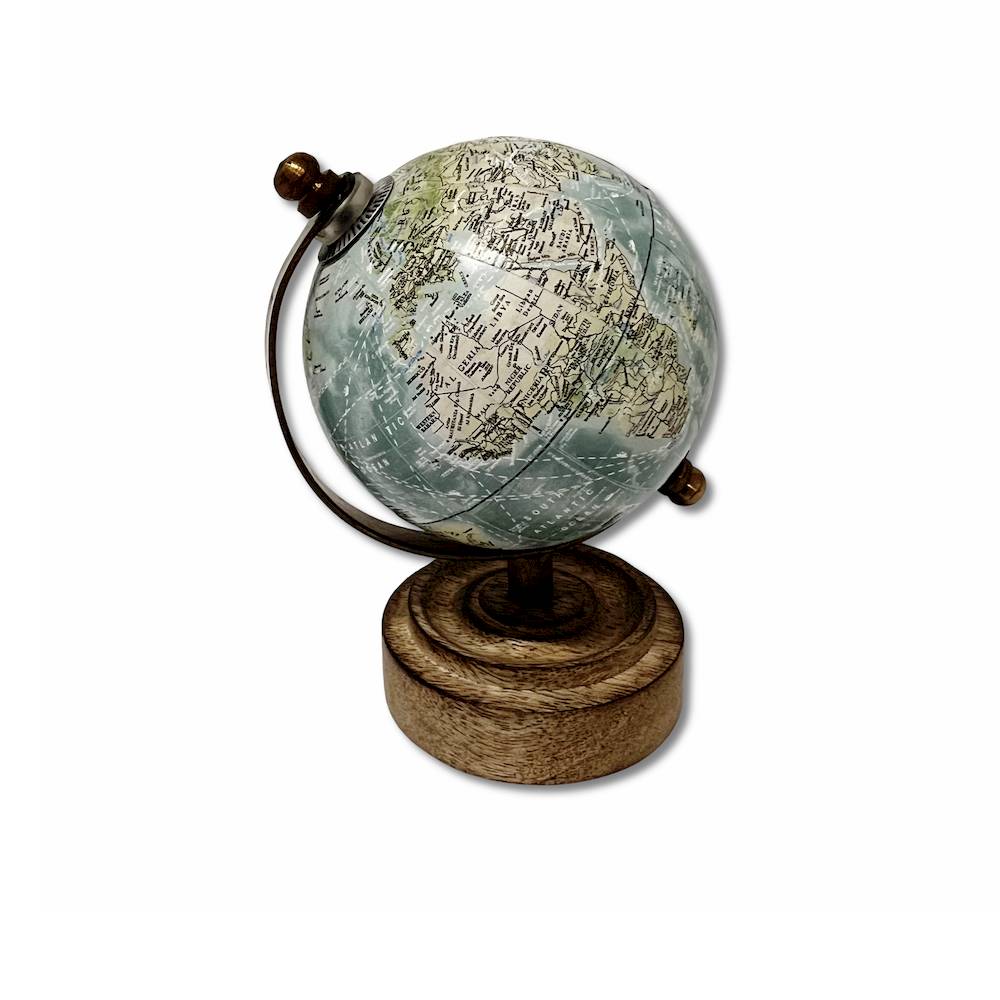 Mappamondo Acquamarina H 13 cm