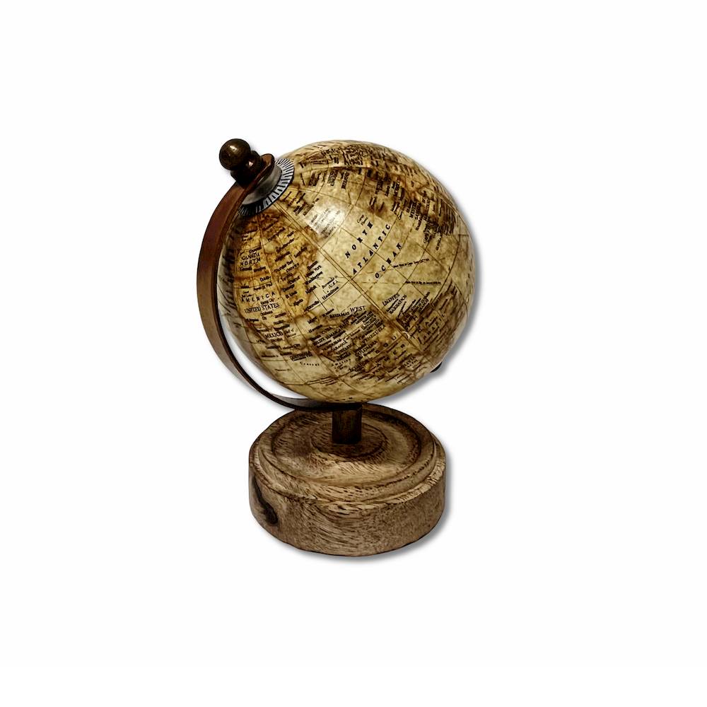 Mappamondo Beige H 13 cm