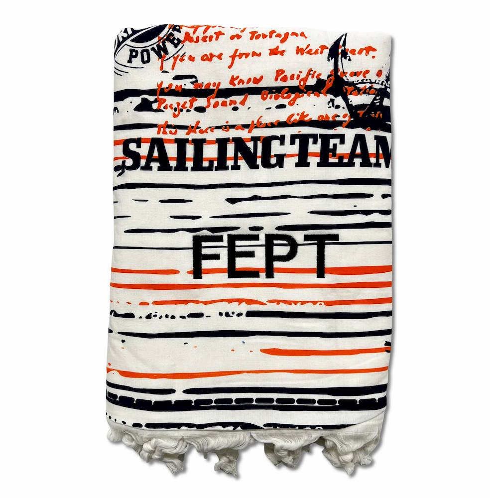 Fouta Telo mare tela e spugna Saling team 70 x 140 Personalizzato