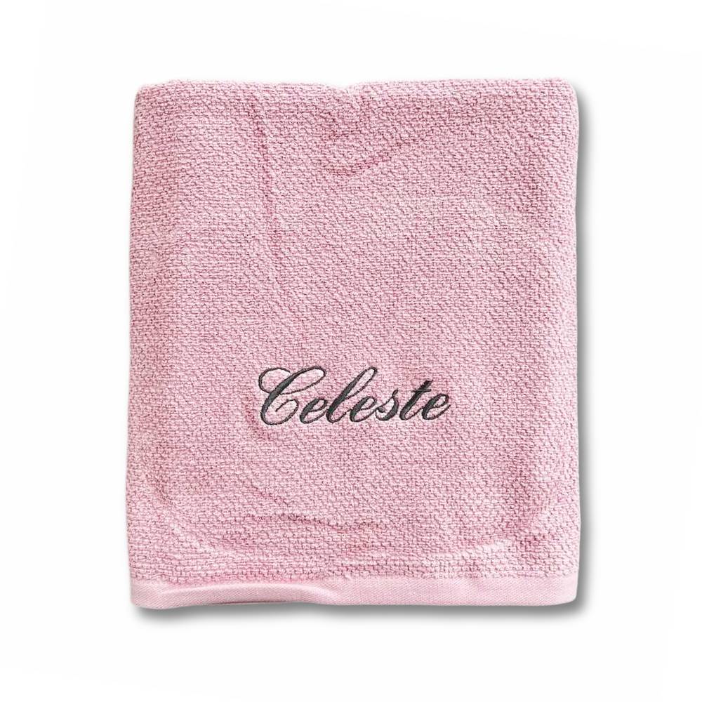 Telo bagno chicco di riso rosa Personalizzato
