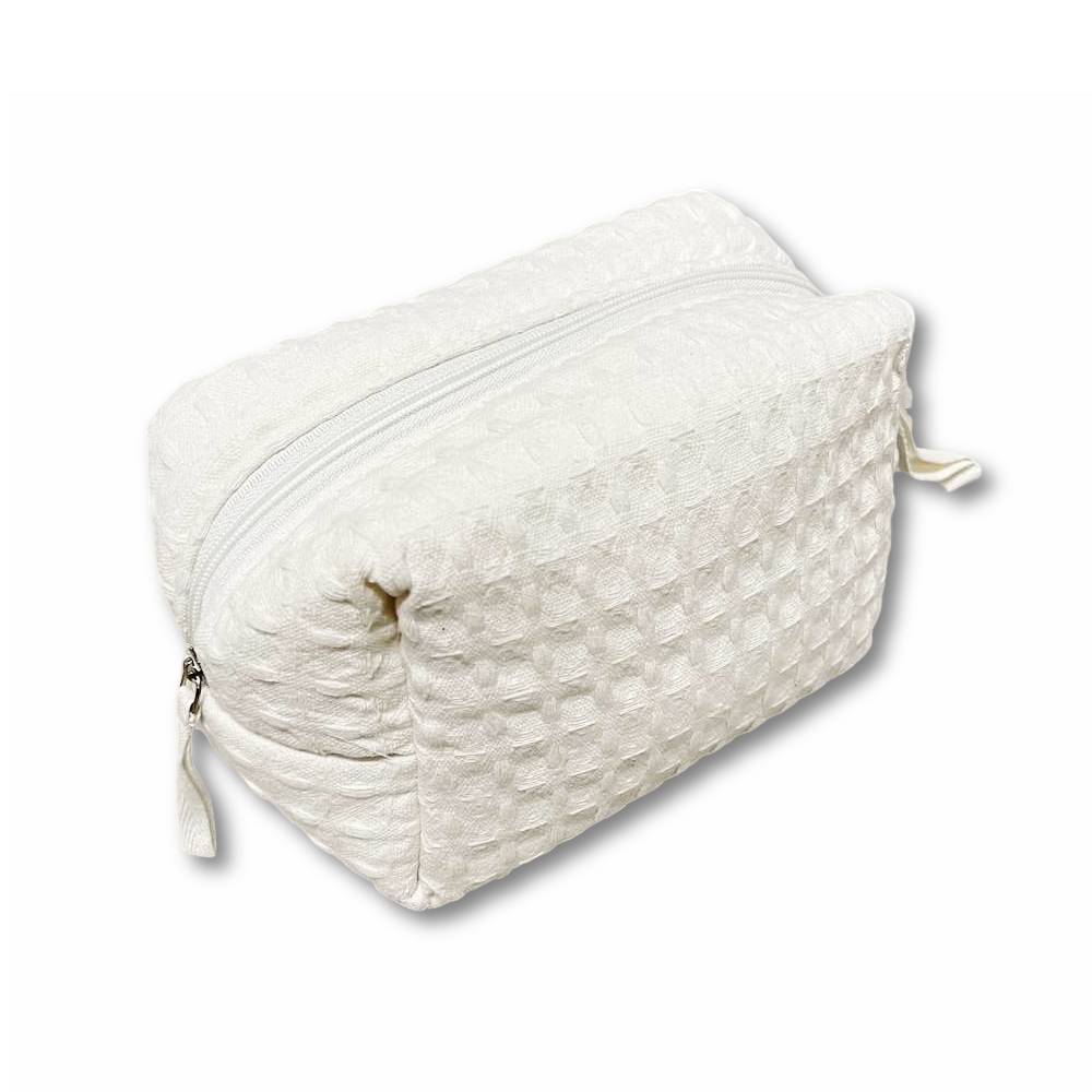 Pochette - beauty nido d' ape panna con zip