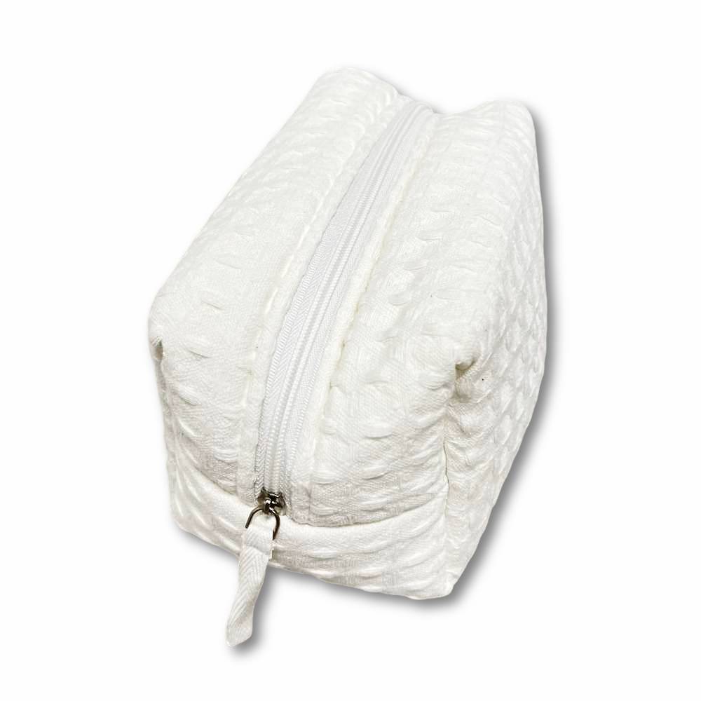 Pochette - beauty nido d' ape panna con zip