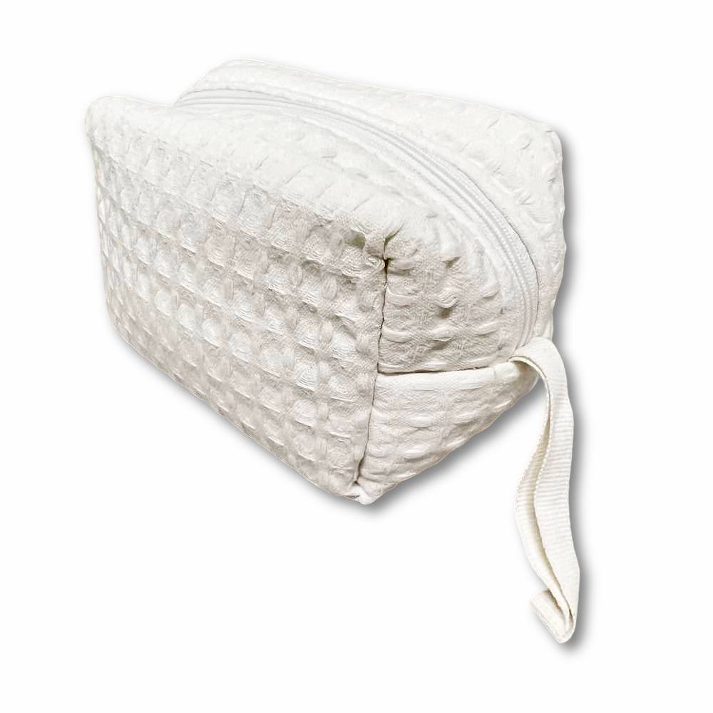 Pochette - beauty nido d' ape panna con zip