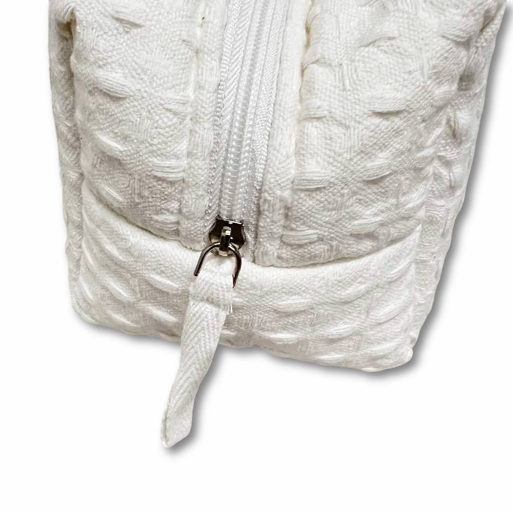 Pochette - beauty nido d' ape panna con zip