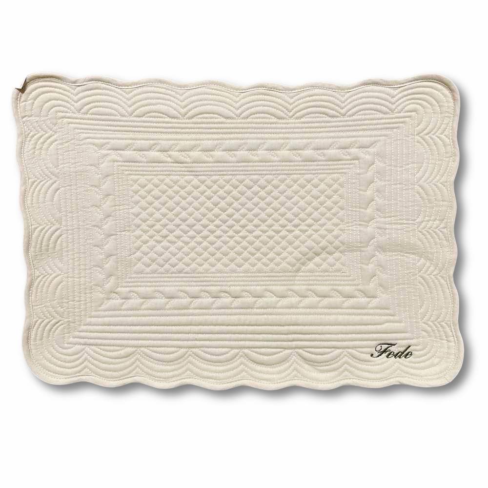 Tovaglietta americana trapuntata panna personalizzata