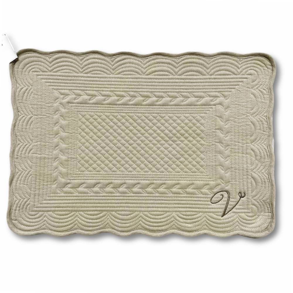 Tovaglietta americana trapuntata tortora Personalizzata