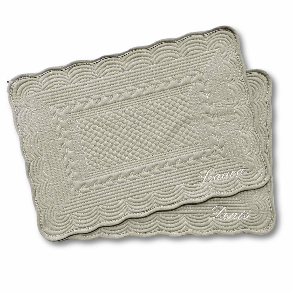 Tovaglietta americana trapuntata tortora Personalizzata