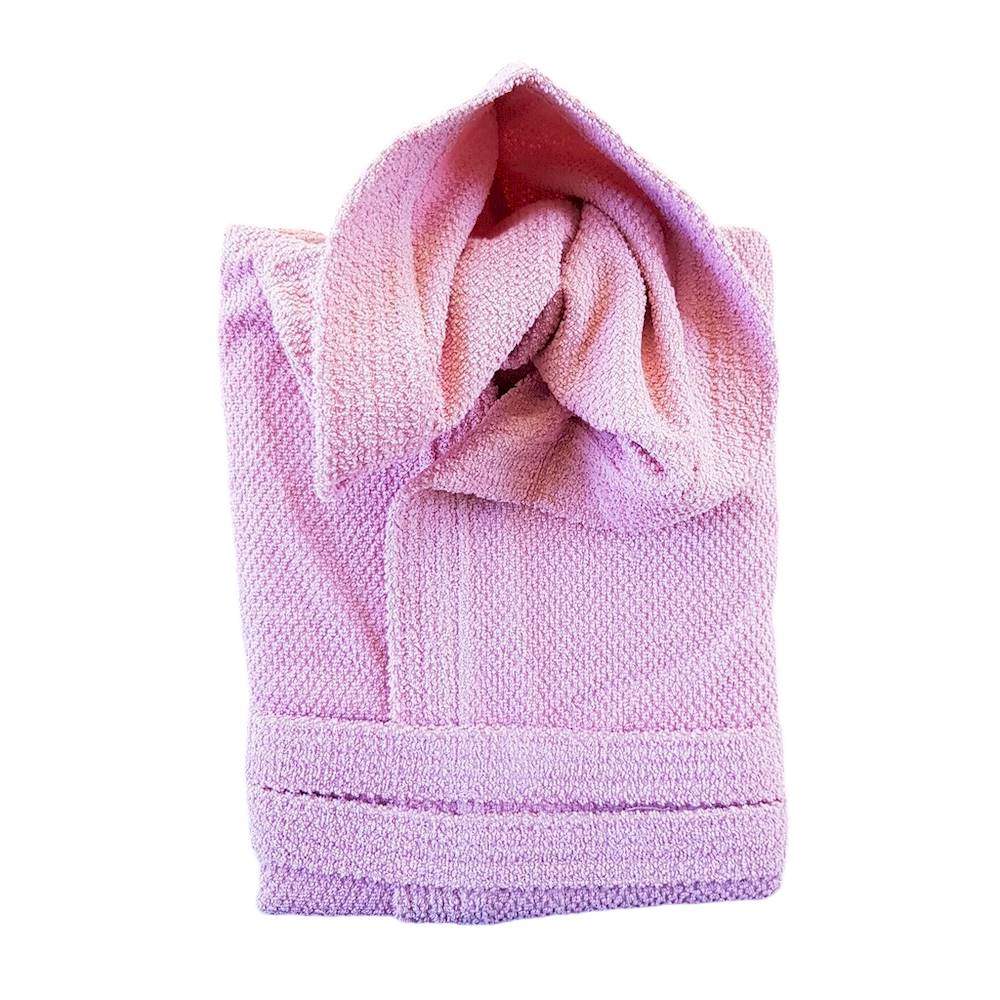 Accappatoio con cappuccio chicco di riso rosa